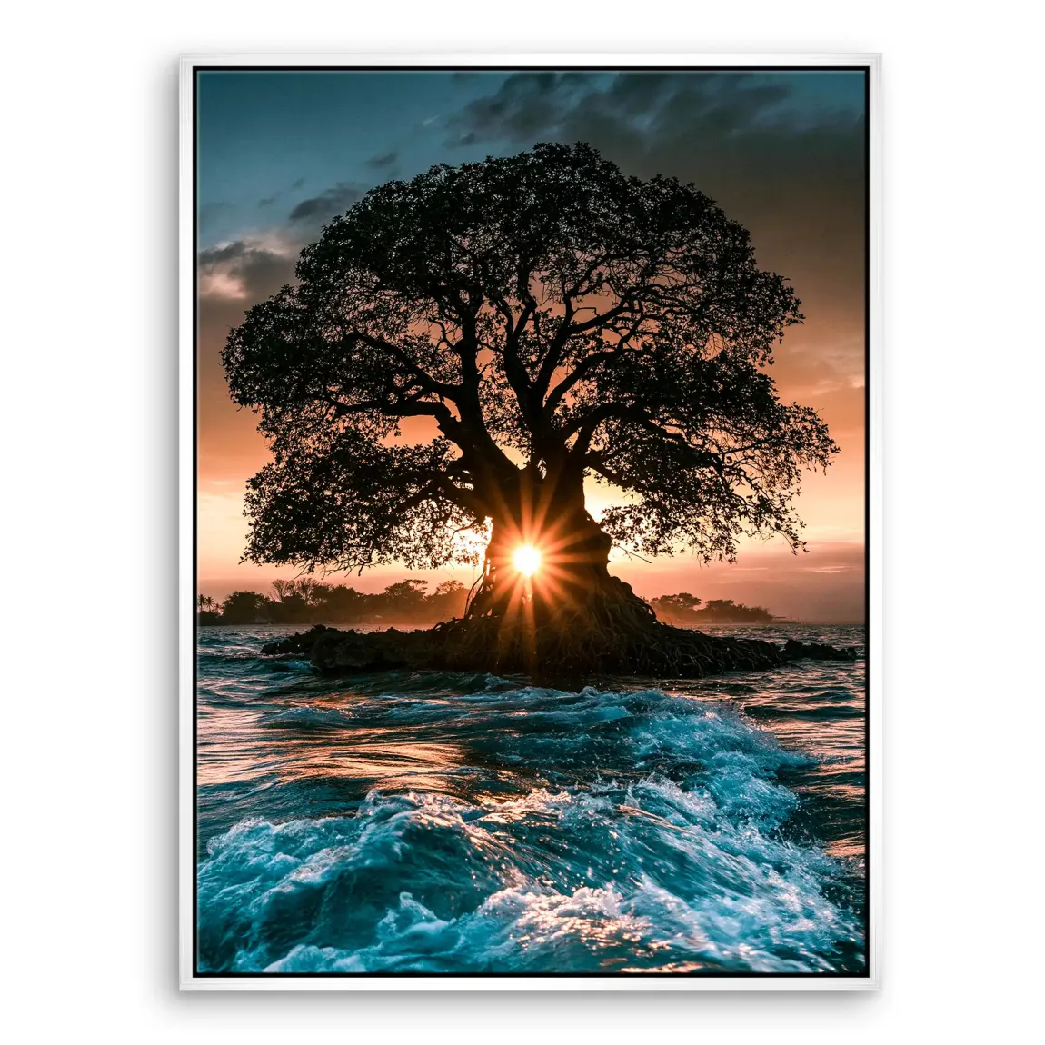 Sonnenbaum Leinwand Bild