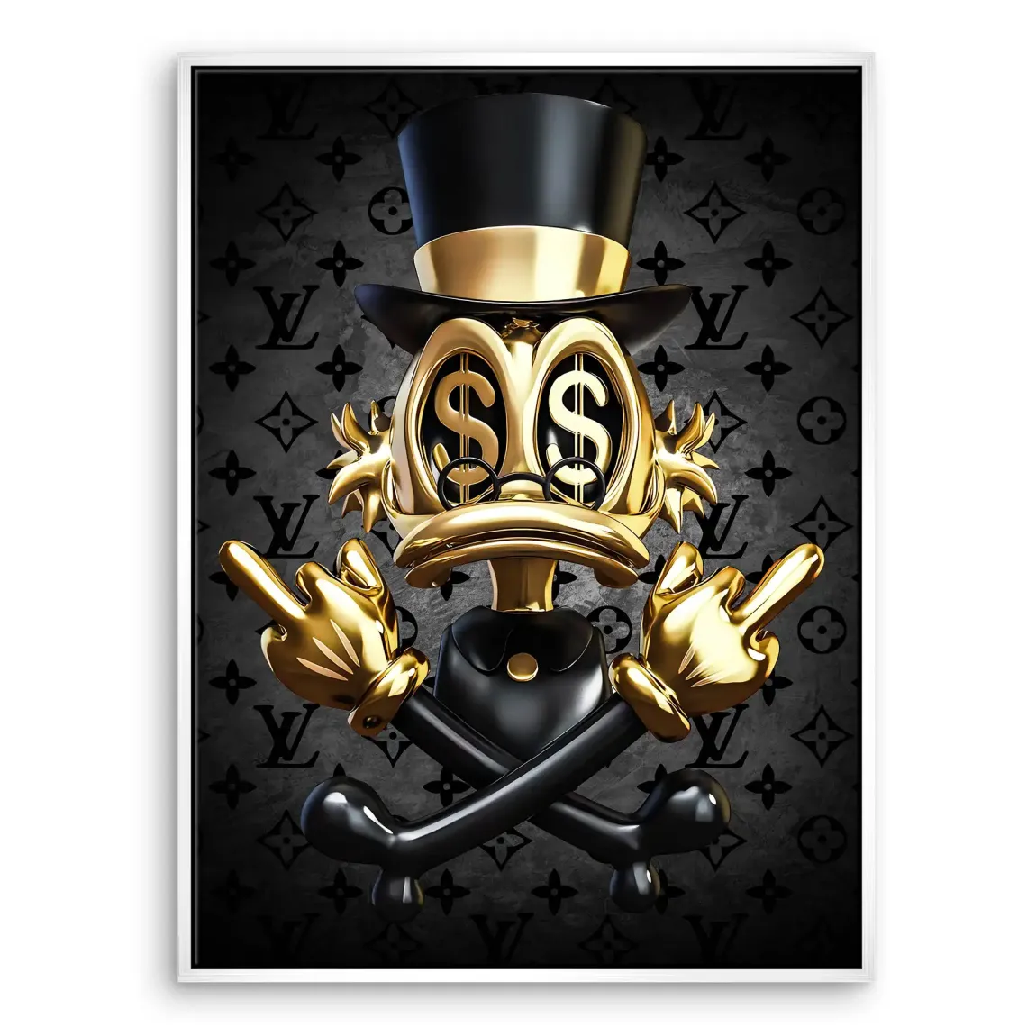 Money Skull Duck Leinwand Bild