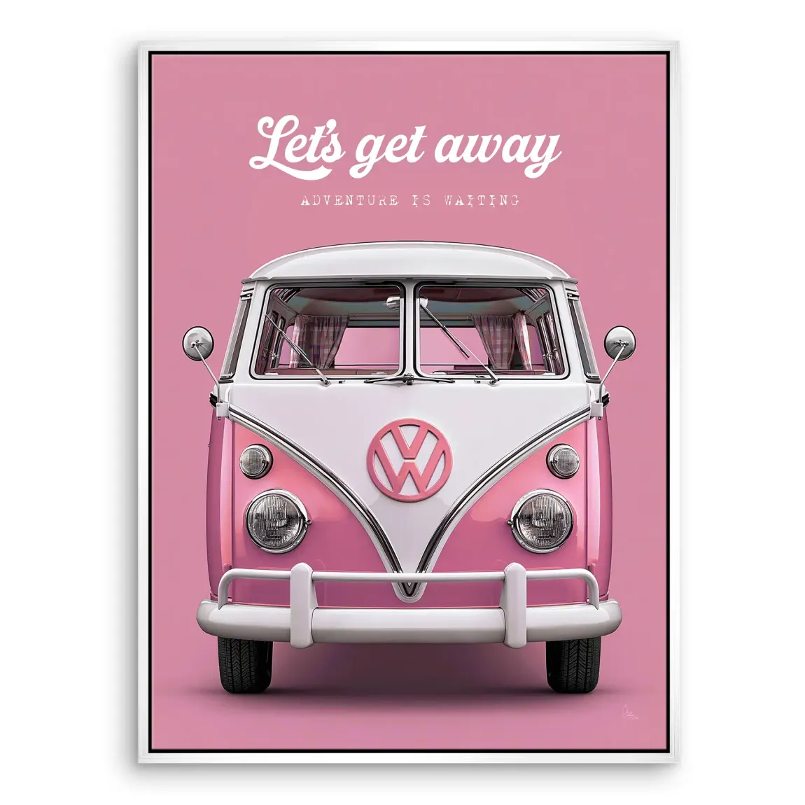 Pink VW Bulli Leinwand Bild