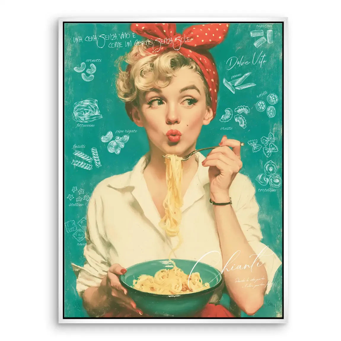 Marilyn Monroe Pasta Leinwand Bild