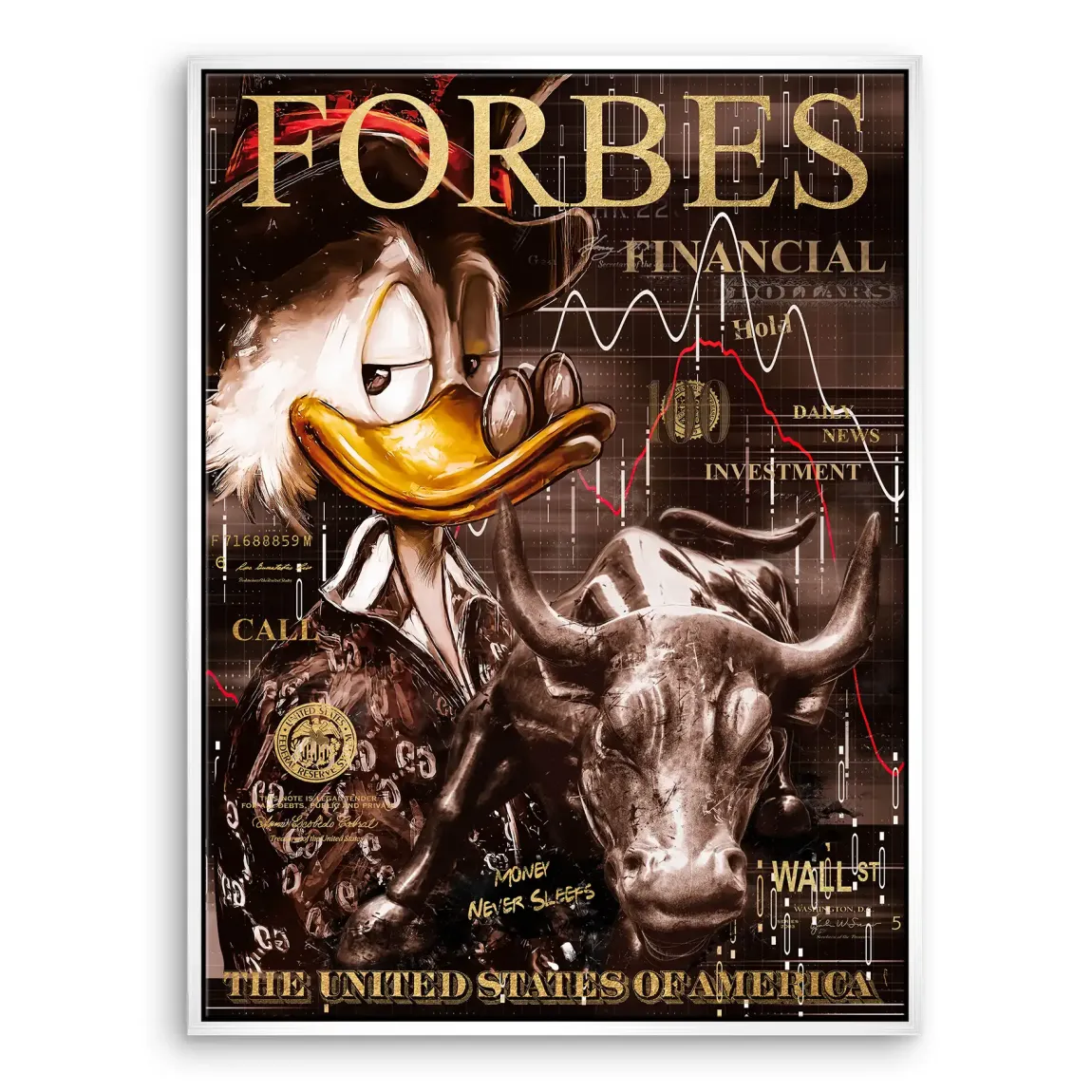 Wall Street Duck Leinwand Bild