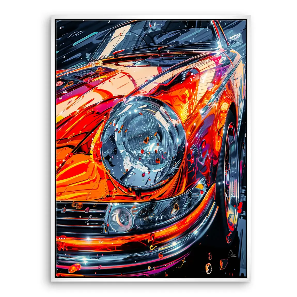 Vivid Motion 911 Porsche Leinwand Bild
