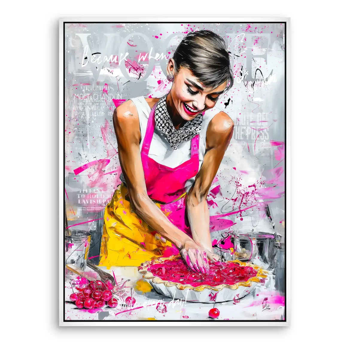 Cherry Bliss Audrey Hepburn Leinwand Bild