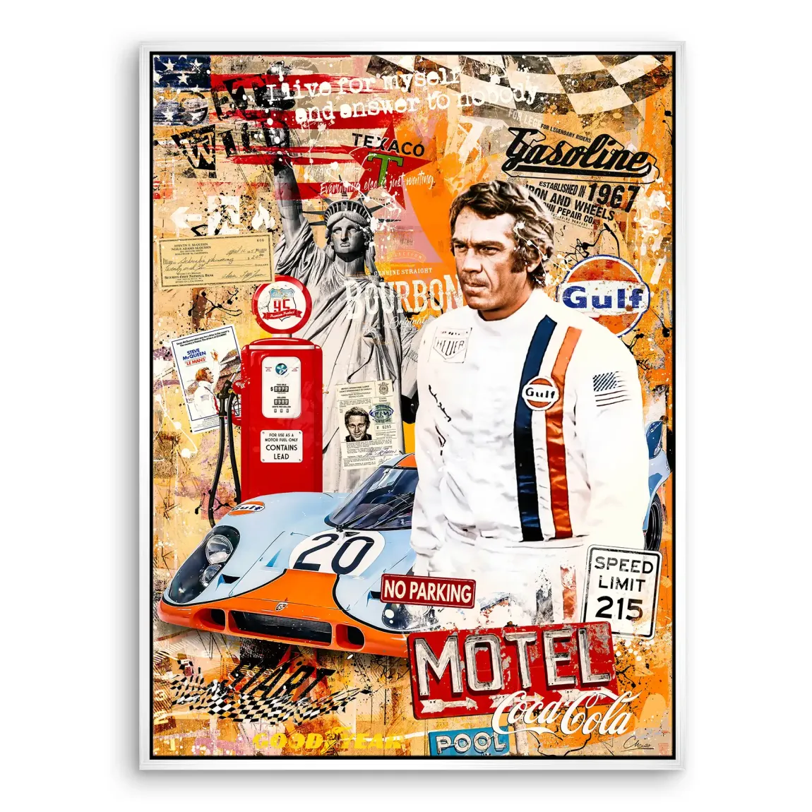 Steve McQueen Gasoline Spirit Leinwand Bild