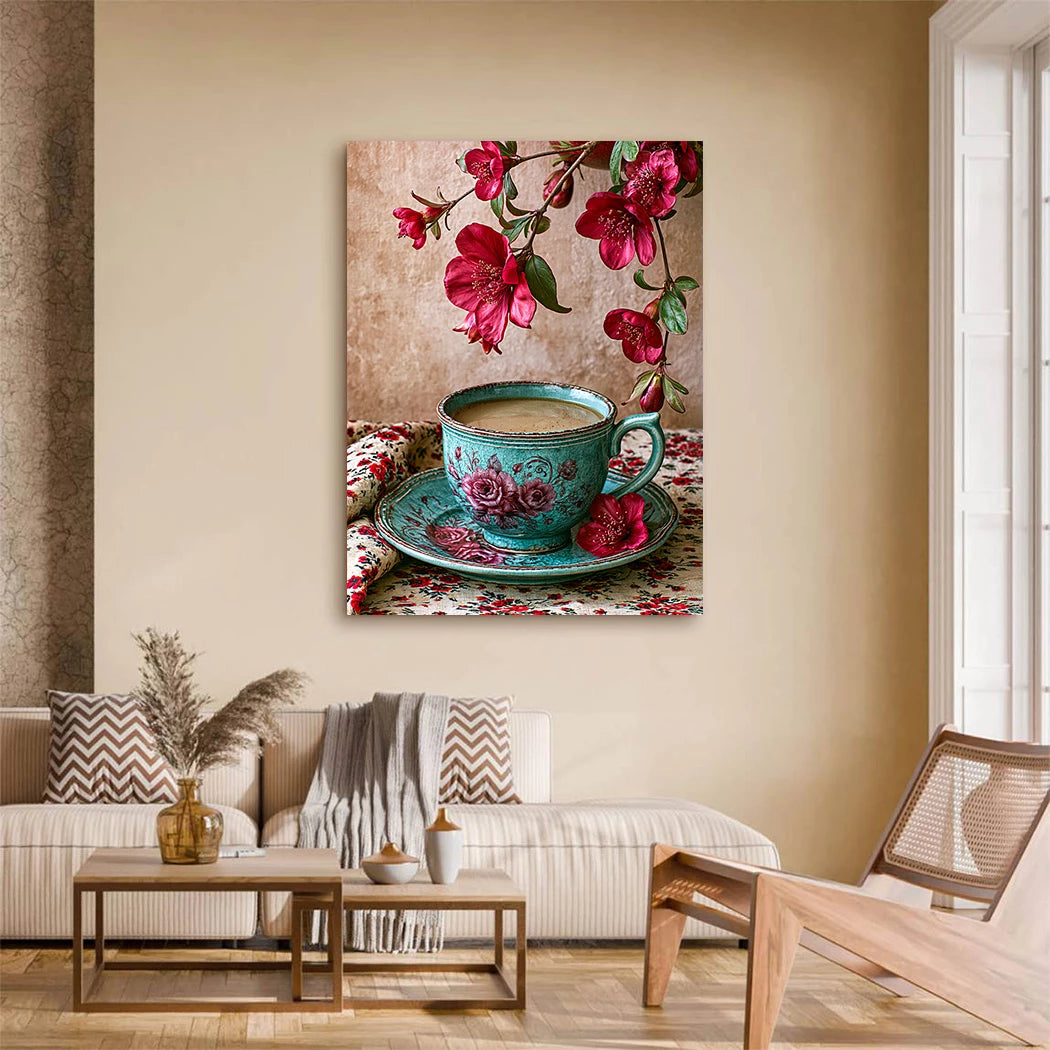Blütenkaffee Harmonie Leinwand Bild
