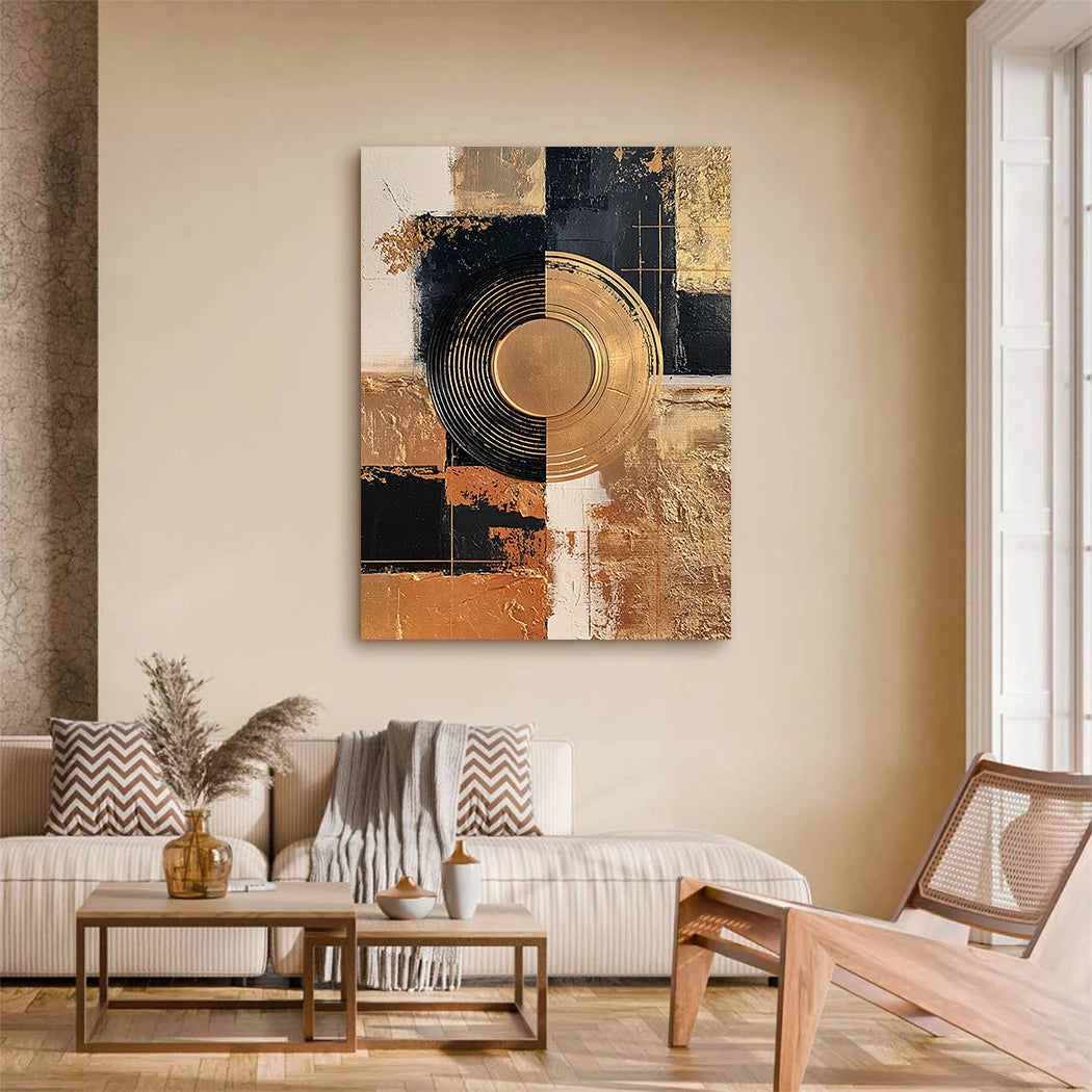 Abstraktes Goldzentrum Leinwand Bild