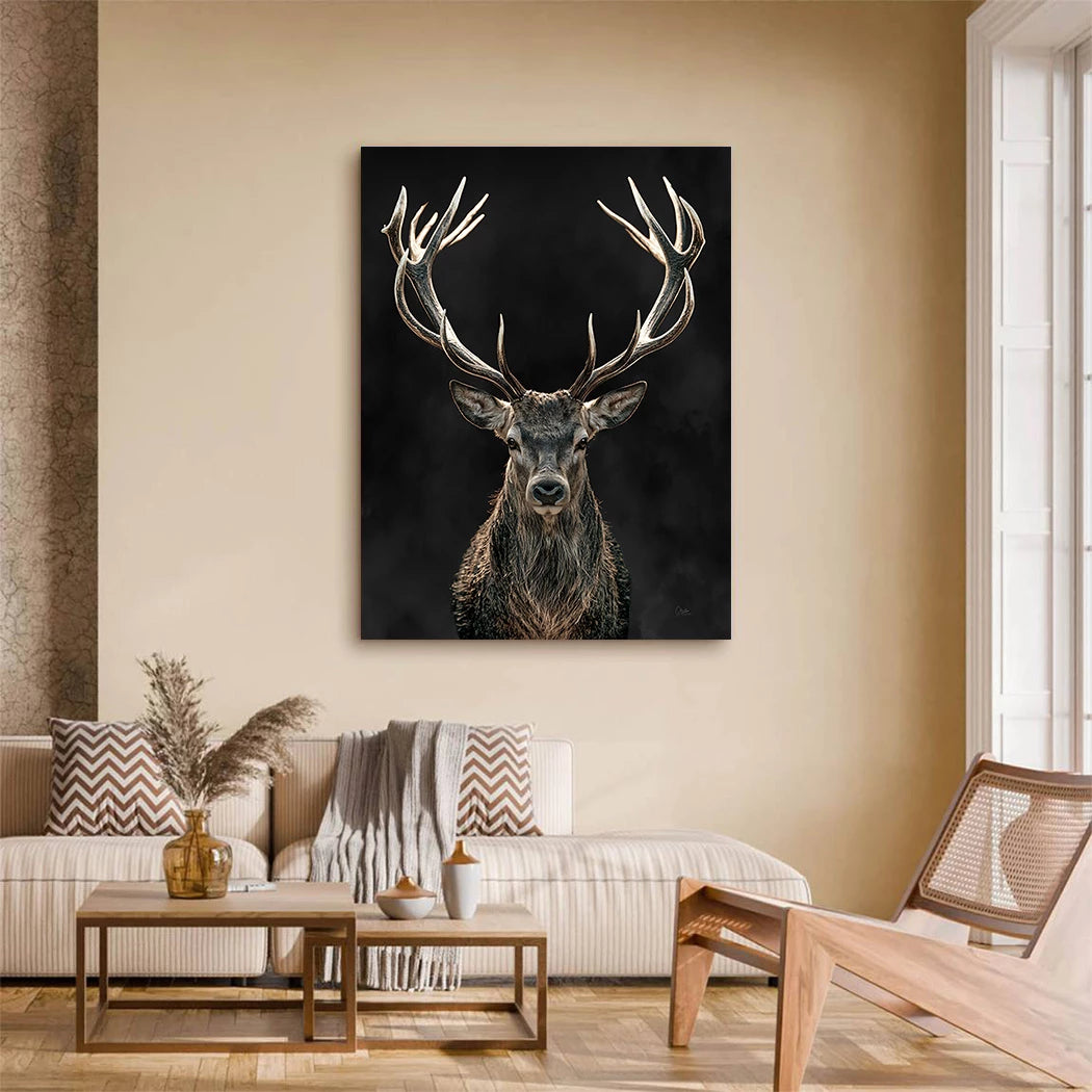 Hirsch Black Art Acrylglasbild
