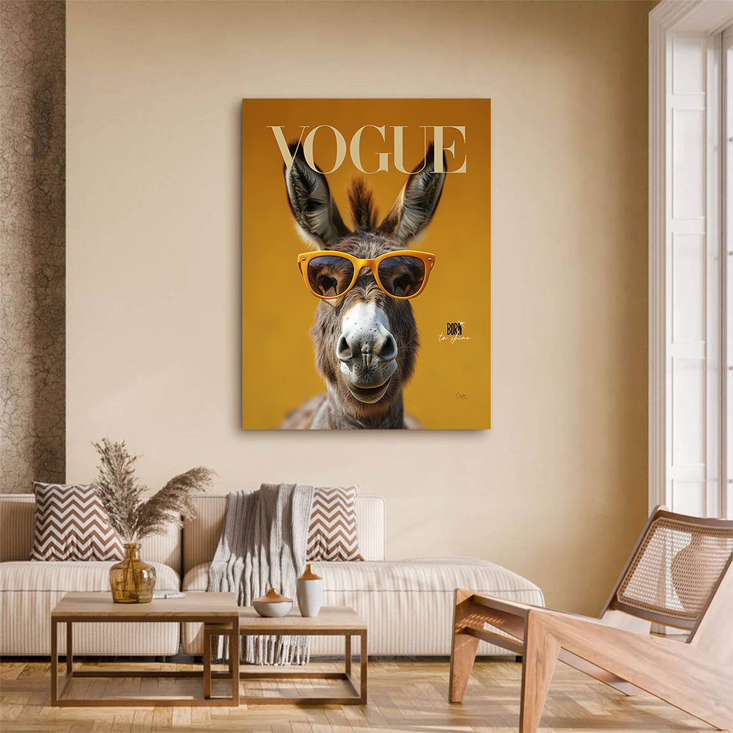 Esel Vogue Acrylglasbild