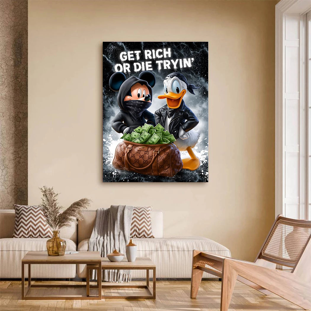 Micky Donald Gang Leinwand Bild