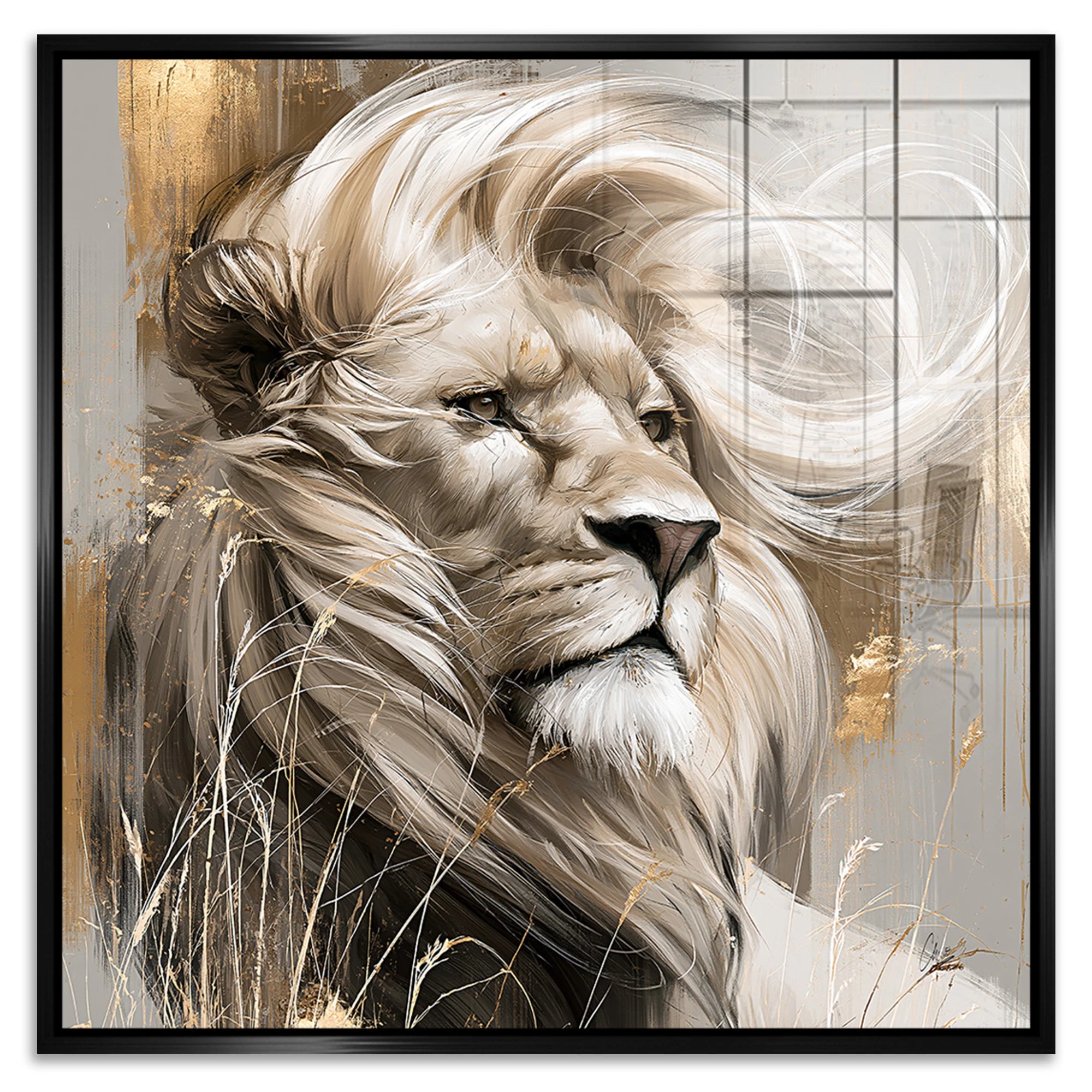 Silent Lion Acrylglasbild