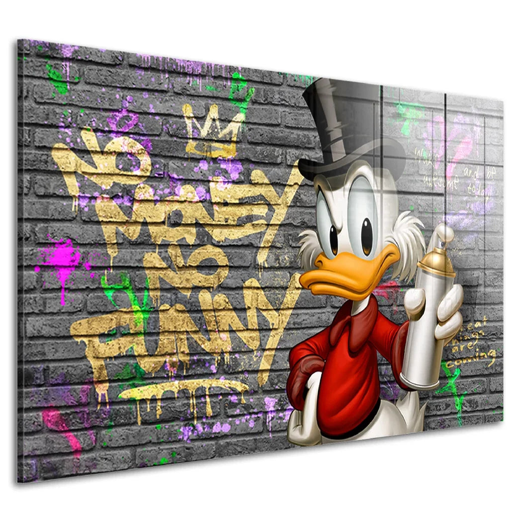 Dagobert Duck Street Money Acrylglasbild