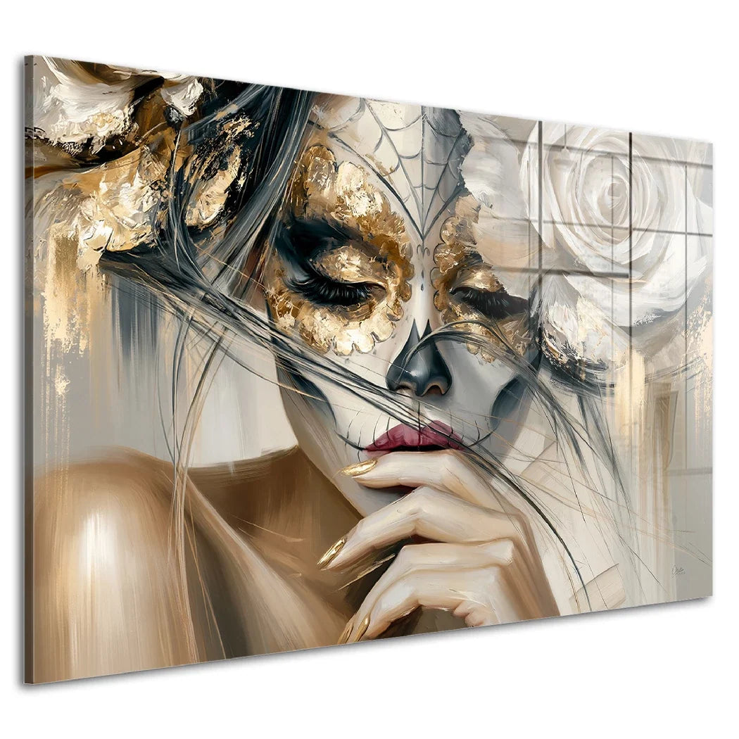 La Catrina Golden Silence Acrylglasbild