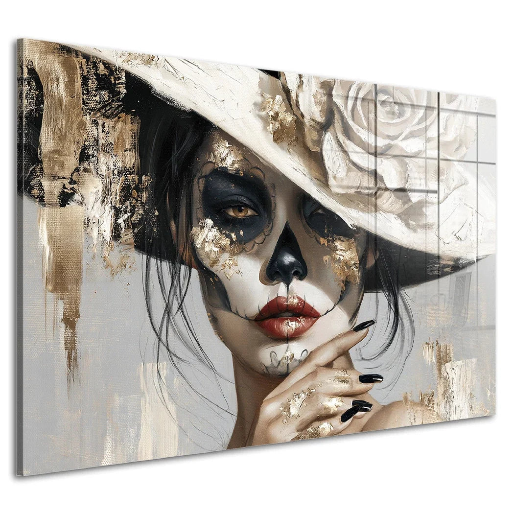 La Catrina Golden Rose Acrylglasbild