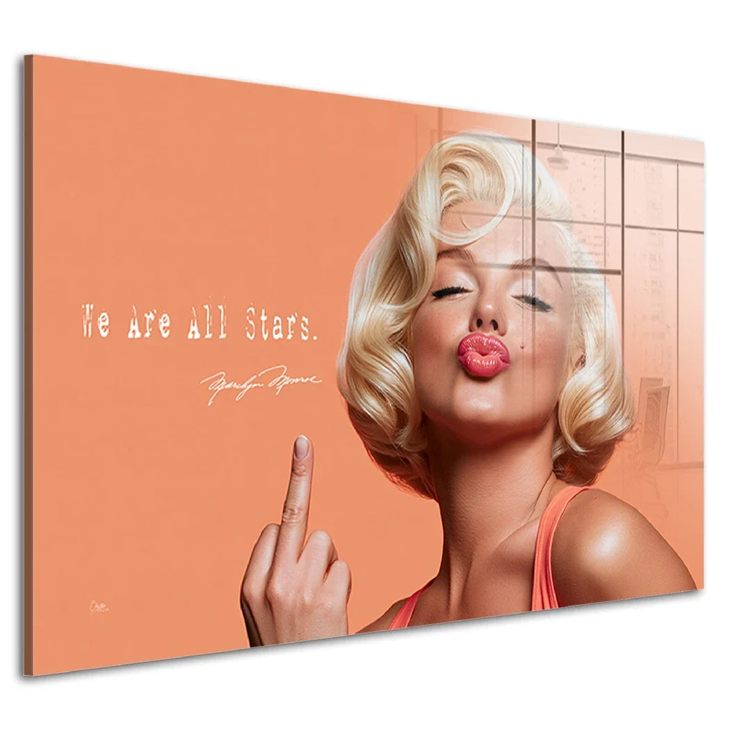 Marilyn Monroe Star Kiss Acrylglasbild