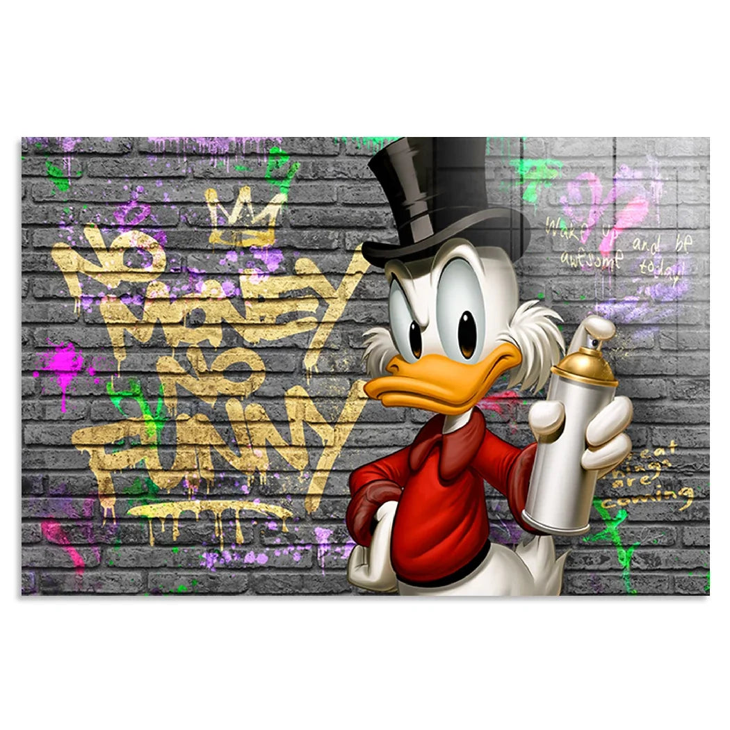 Dagobert Duck Street Money Acrylglasbild