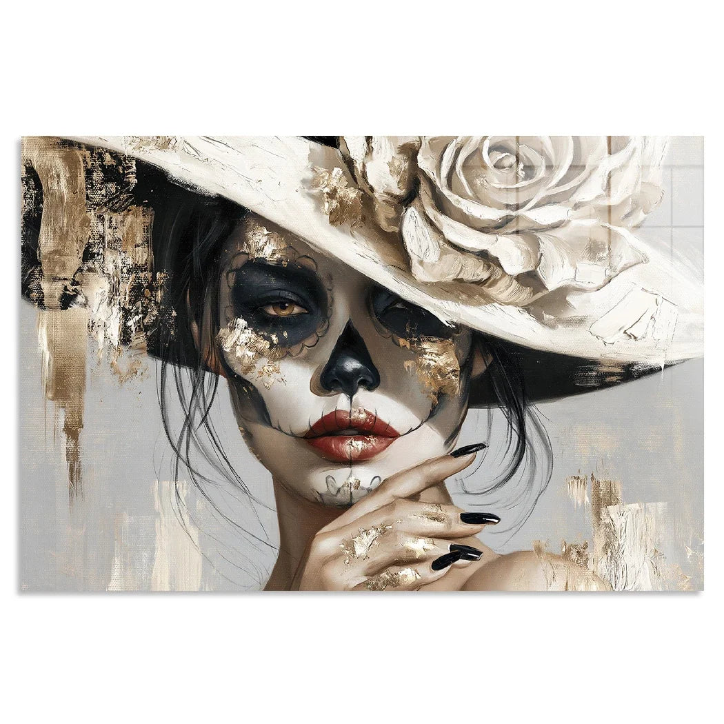 La Catrina Golden Rose Acrylglasbild
