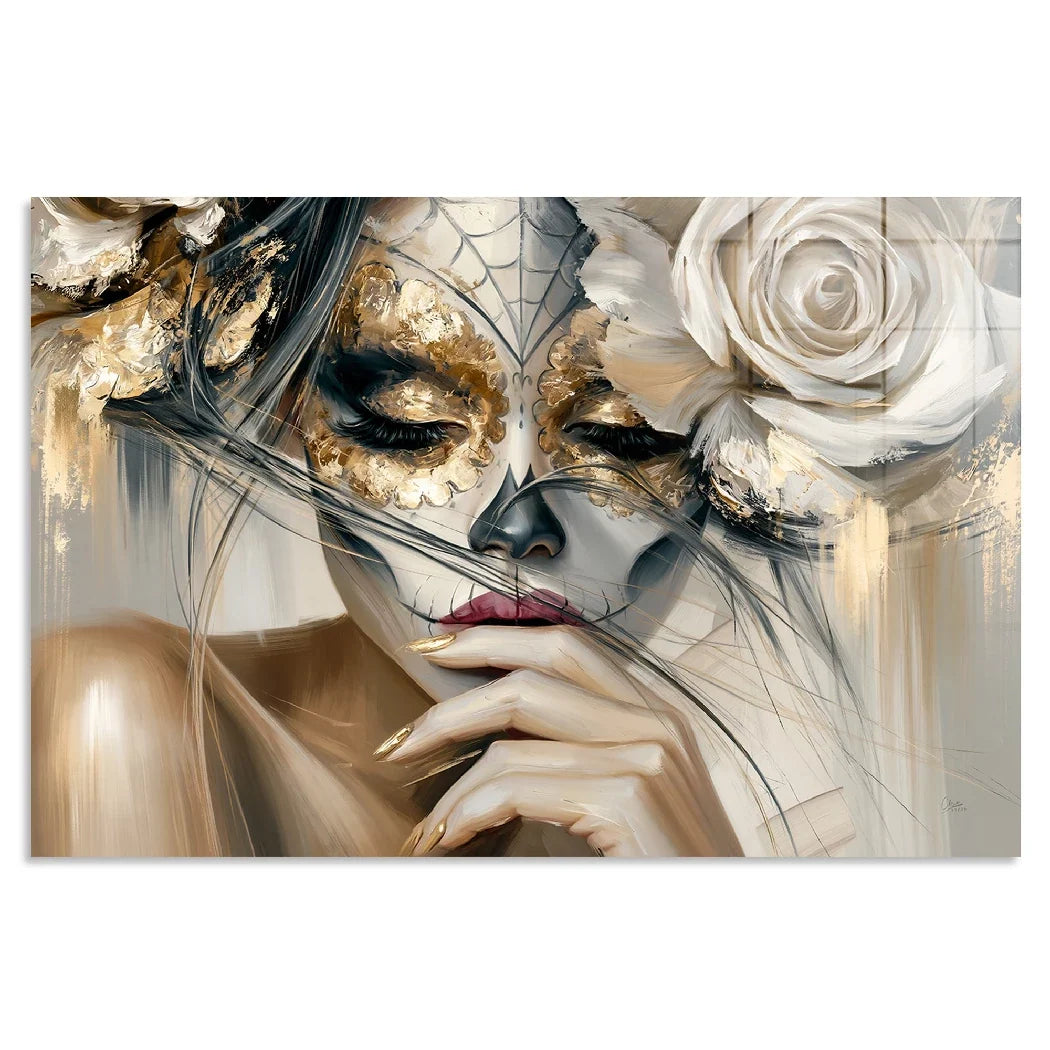 La Catrina Golden Silence Acrylglasbild