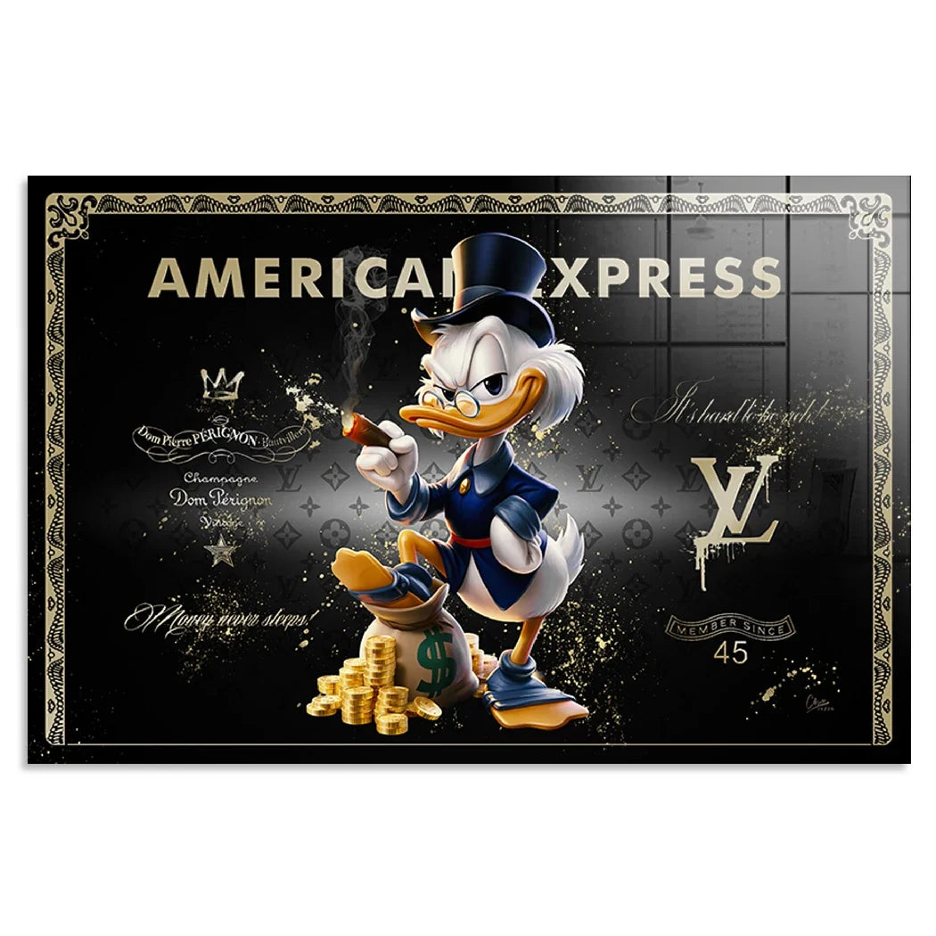 Dagobert Duck Black Amex Acrylglasbild