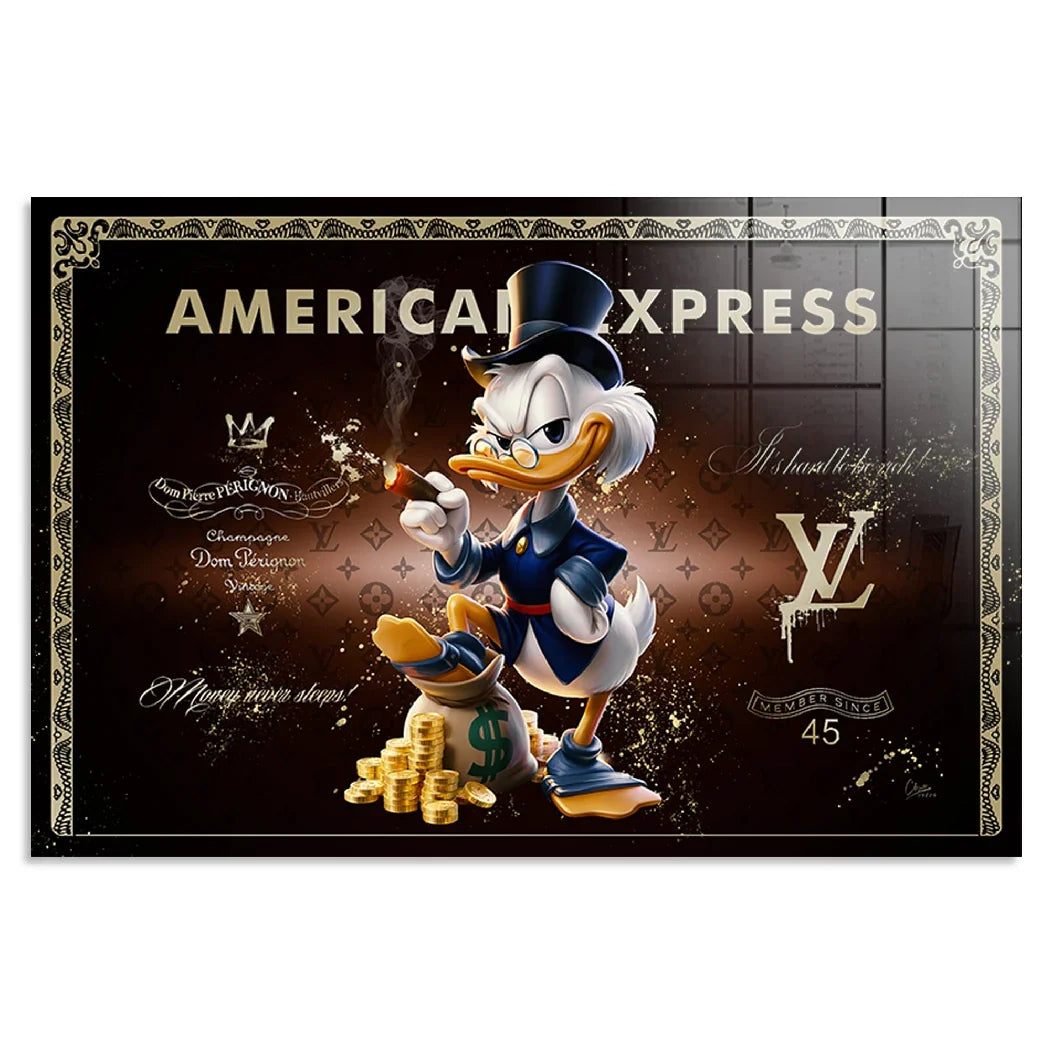 Dagobert Duck Money Power Acrylglasbild