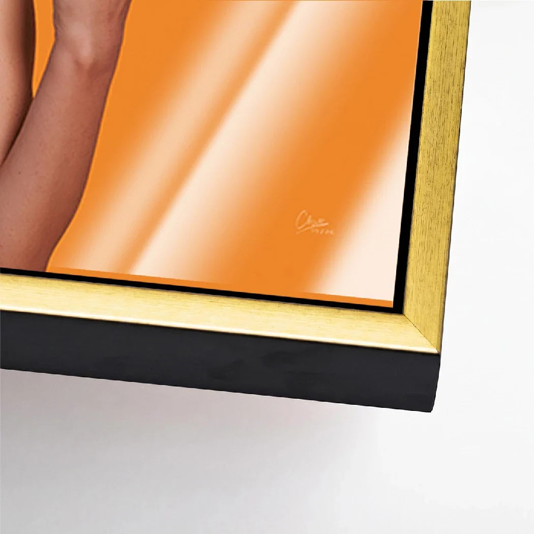 Marilyn Monroe Orange Kiss Acrylglasbild