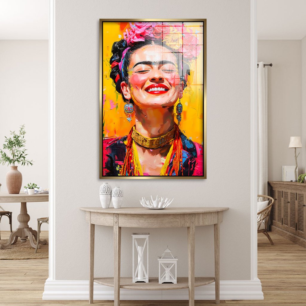 Frida Kahlo Lacht Acrylglas Bild INGALERIE