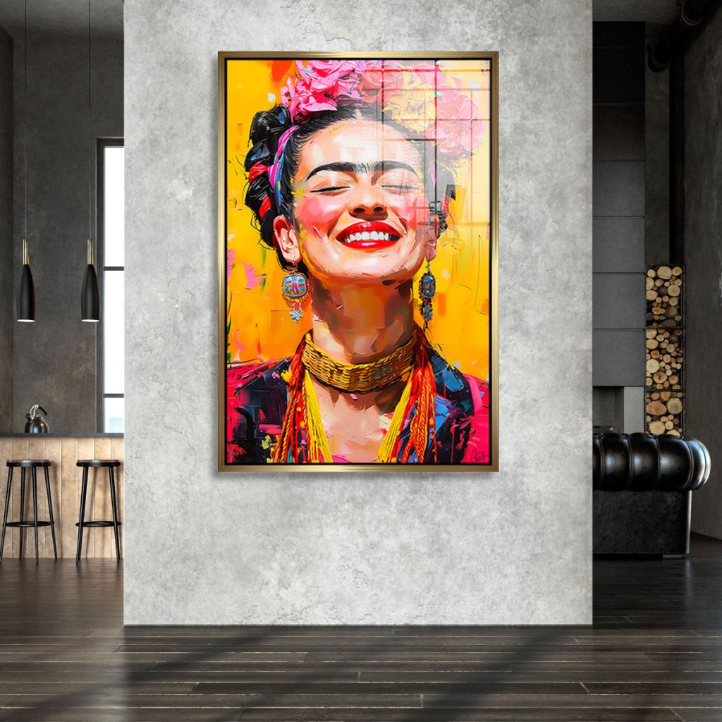 Frida Kahlo Lacht Acrylglas Bild INGALERIE