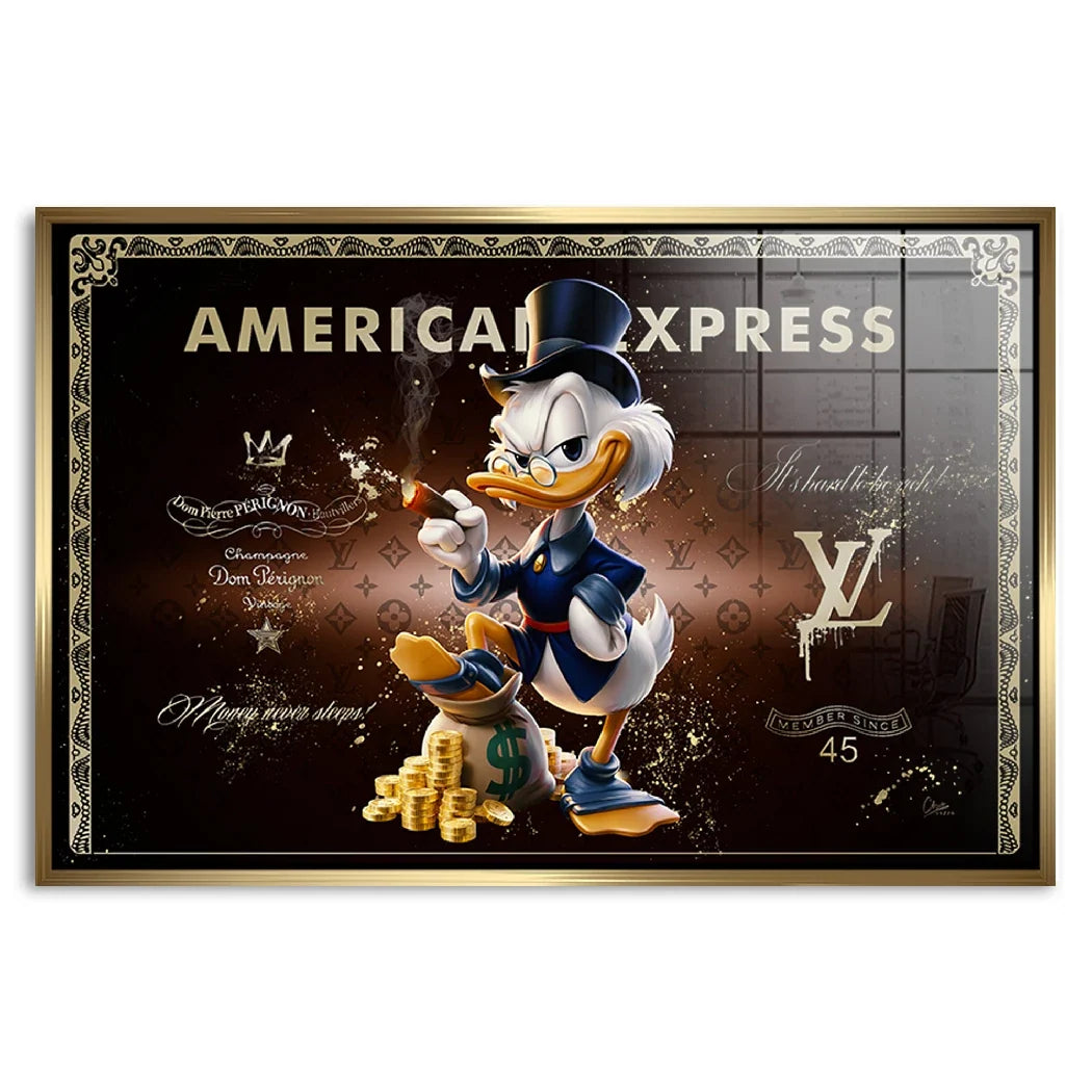 Dagobert Duck Money Power Acrylglasbild