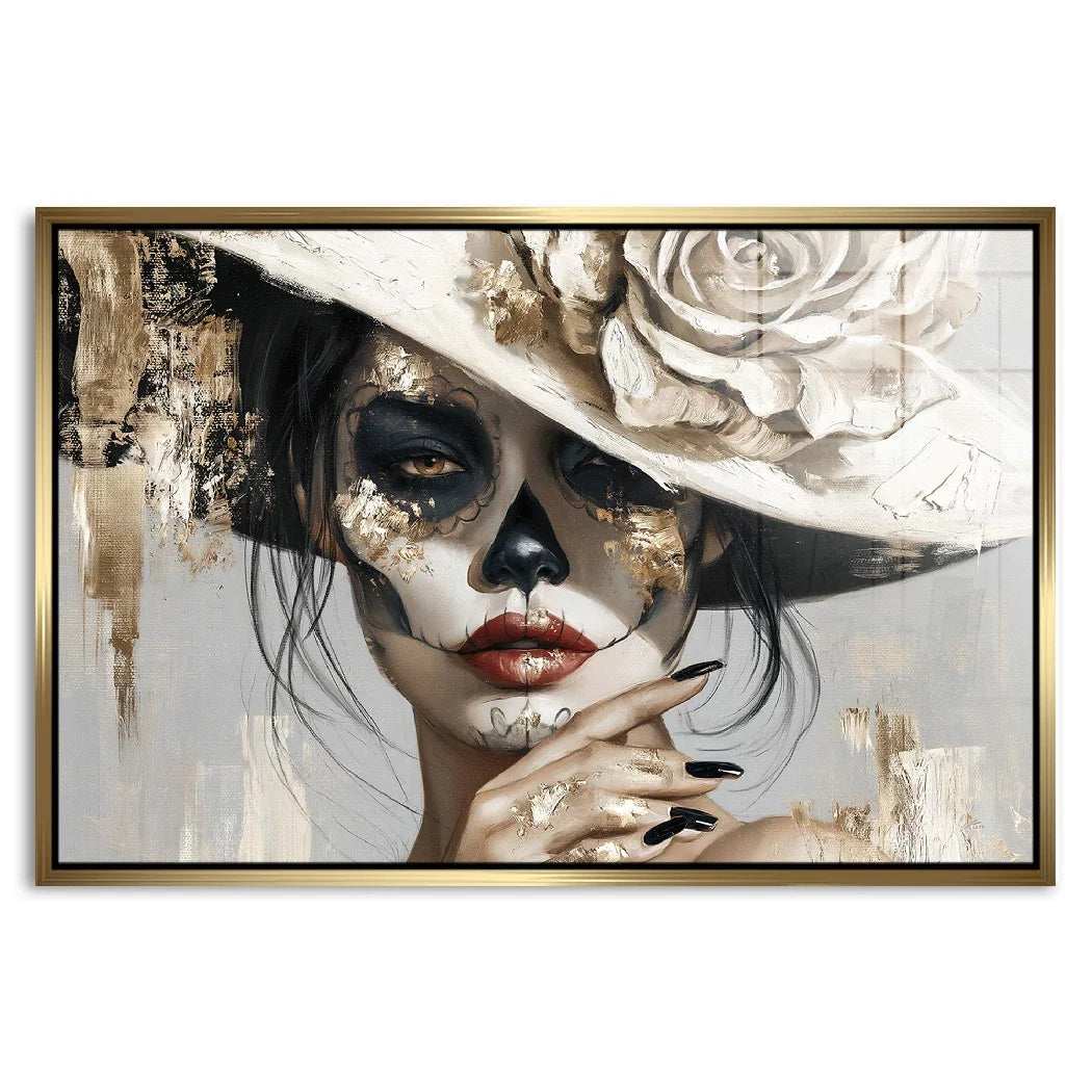 La Catrina Golden Rose Acrylglasbild