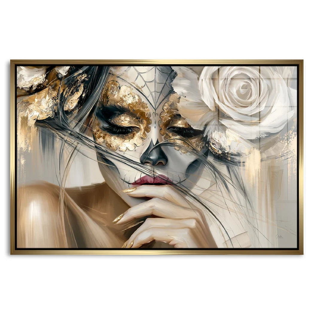 La Catrina Golden Silence Acrylglasbild