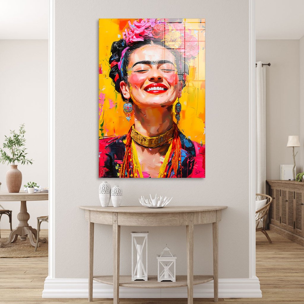 Frida Kahlo Lacht Acrylglas Bild INGALERIE