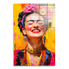 Frida Kahlo Lacht Acrylglas Bild