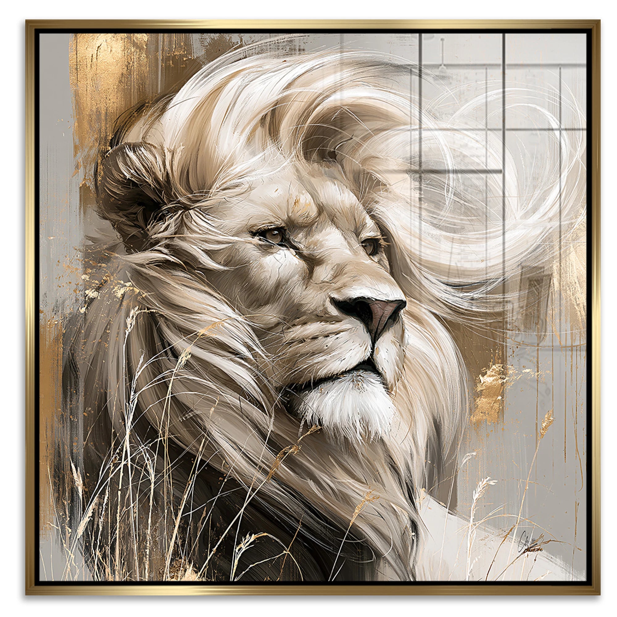 Silent Lion Acrylglasbild