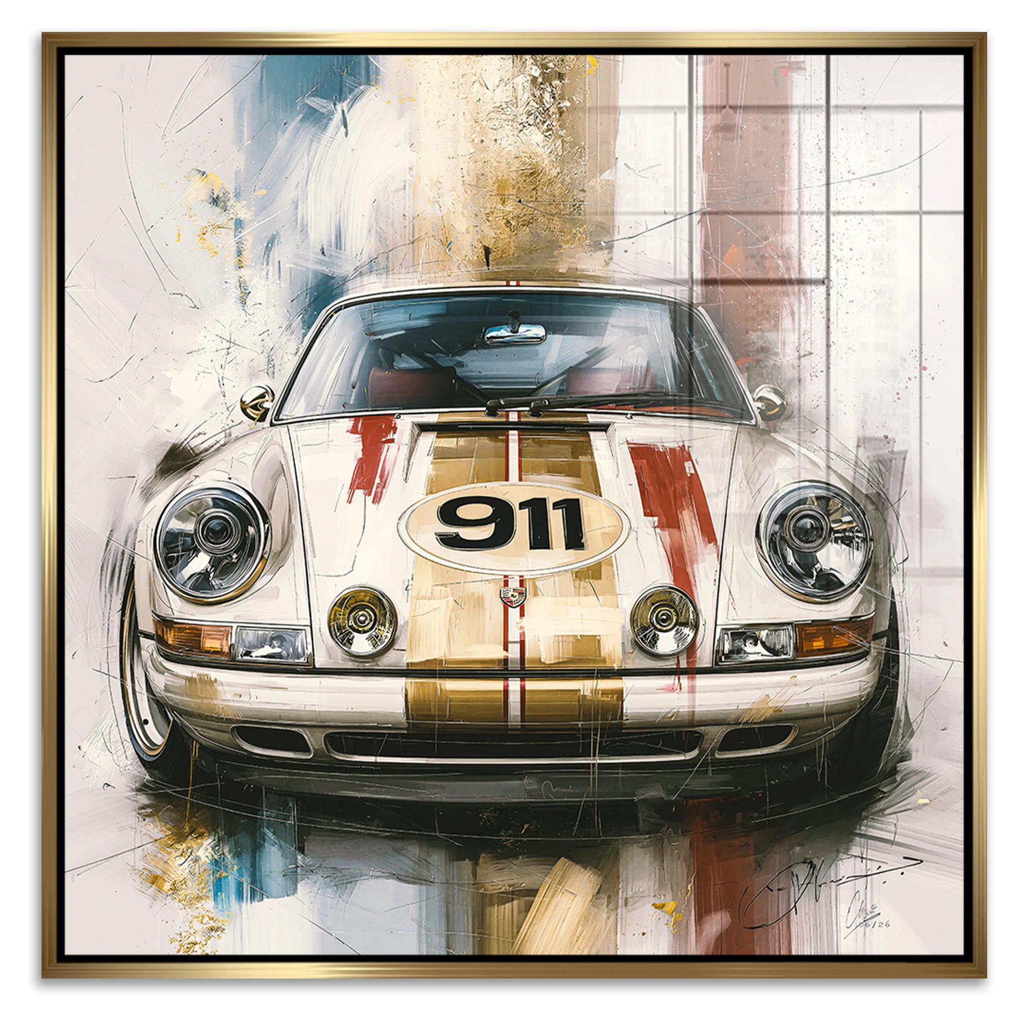 Porsche 911 Racing Acrylglasbild