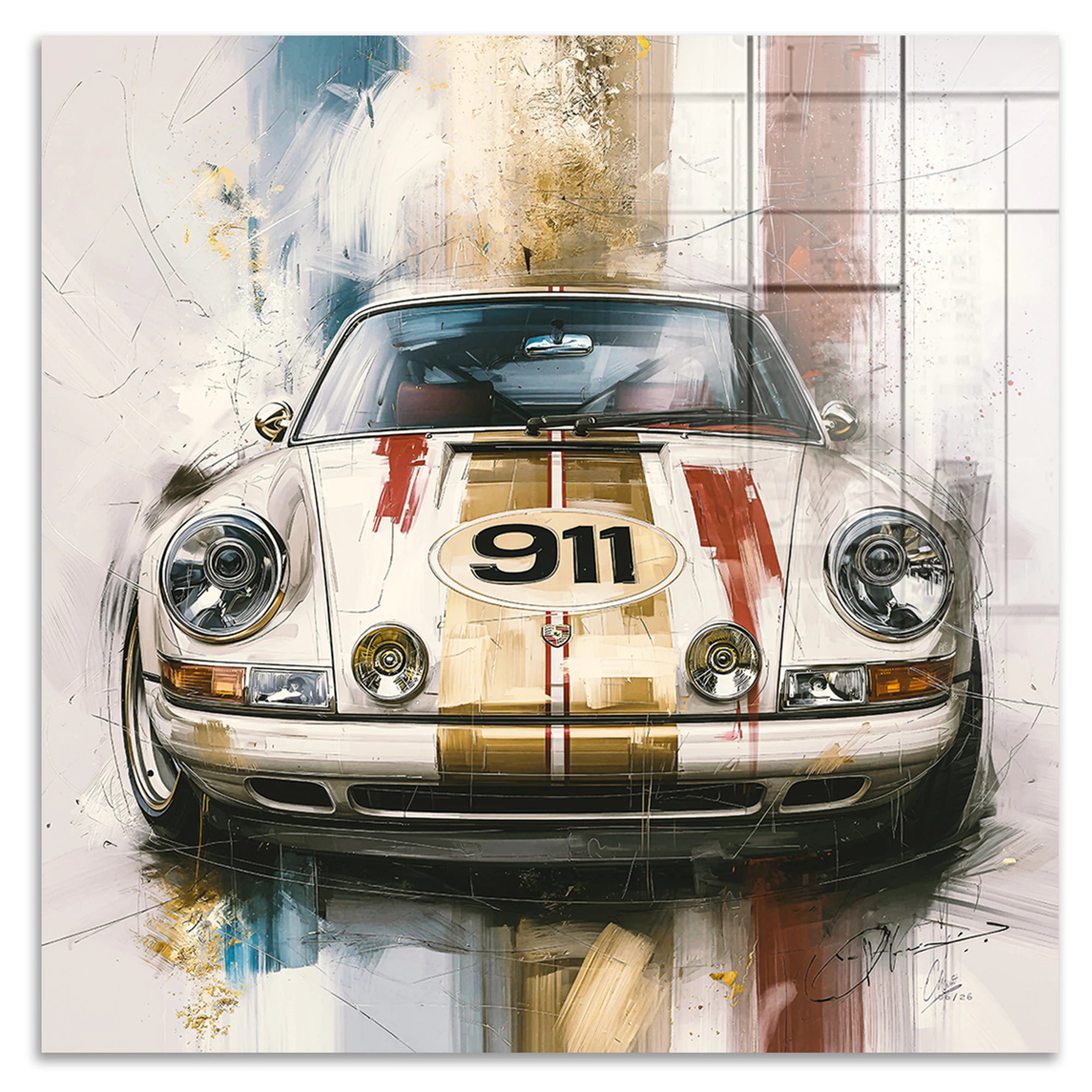 Porsche 911 Racing Acrylglasbild