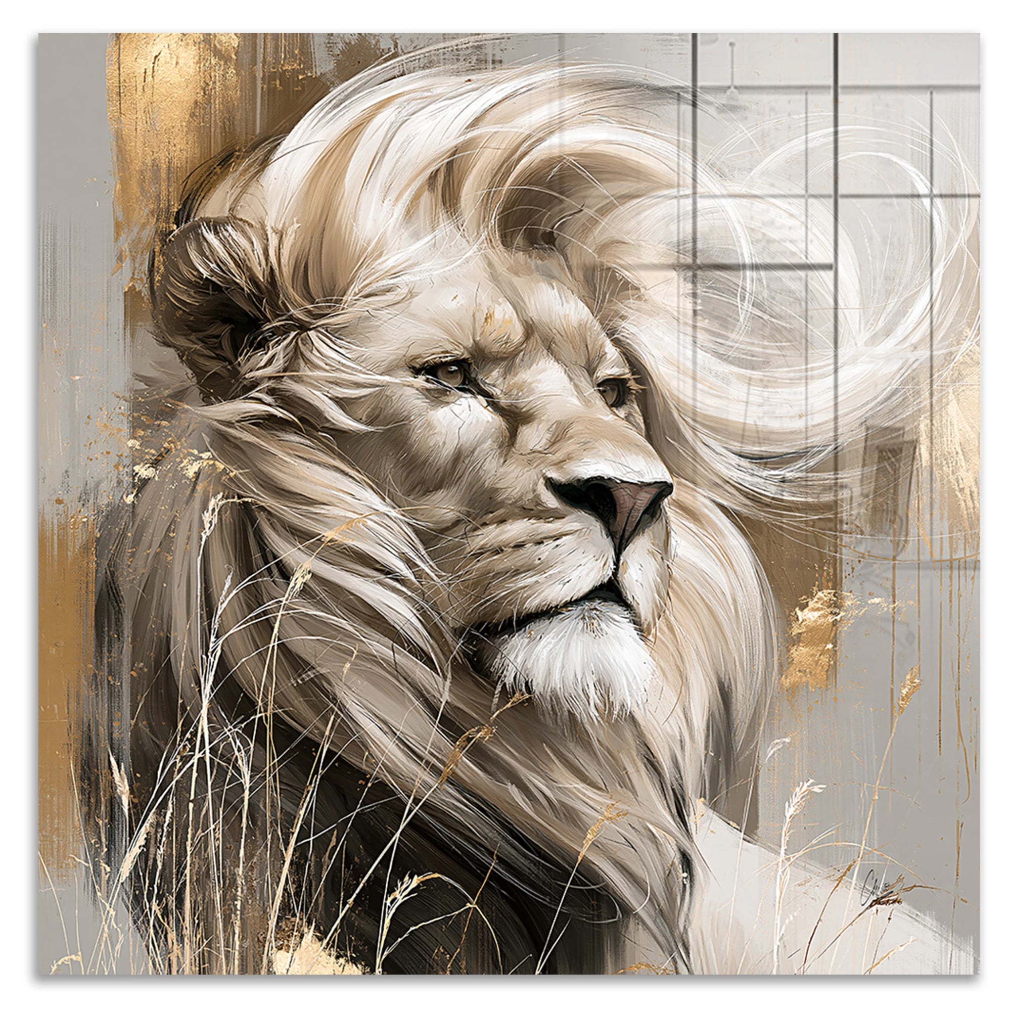 Silent Lion Acrylglasbild