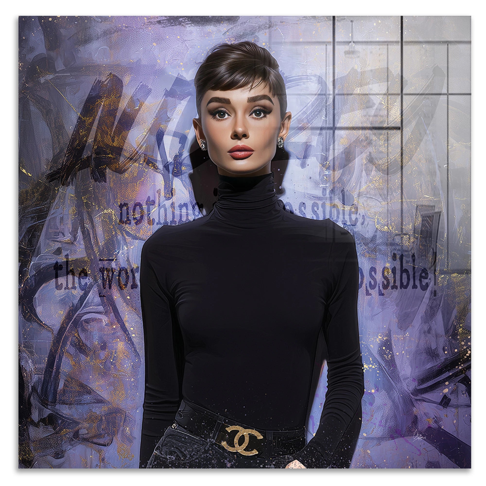 Audrey Hepburn Impossible Acrylglasbild