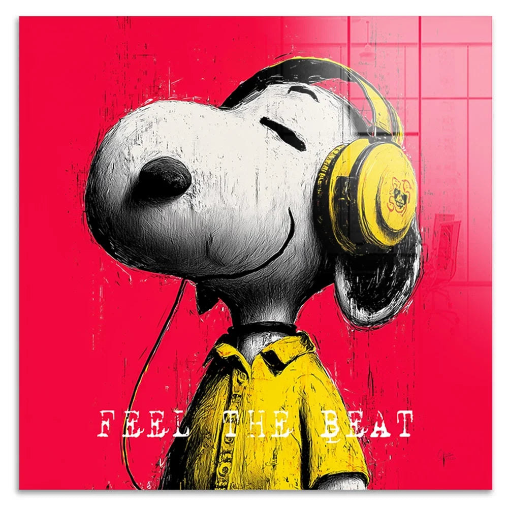 Snoopy Feel The Beat Acrylglasbild