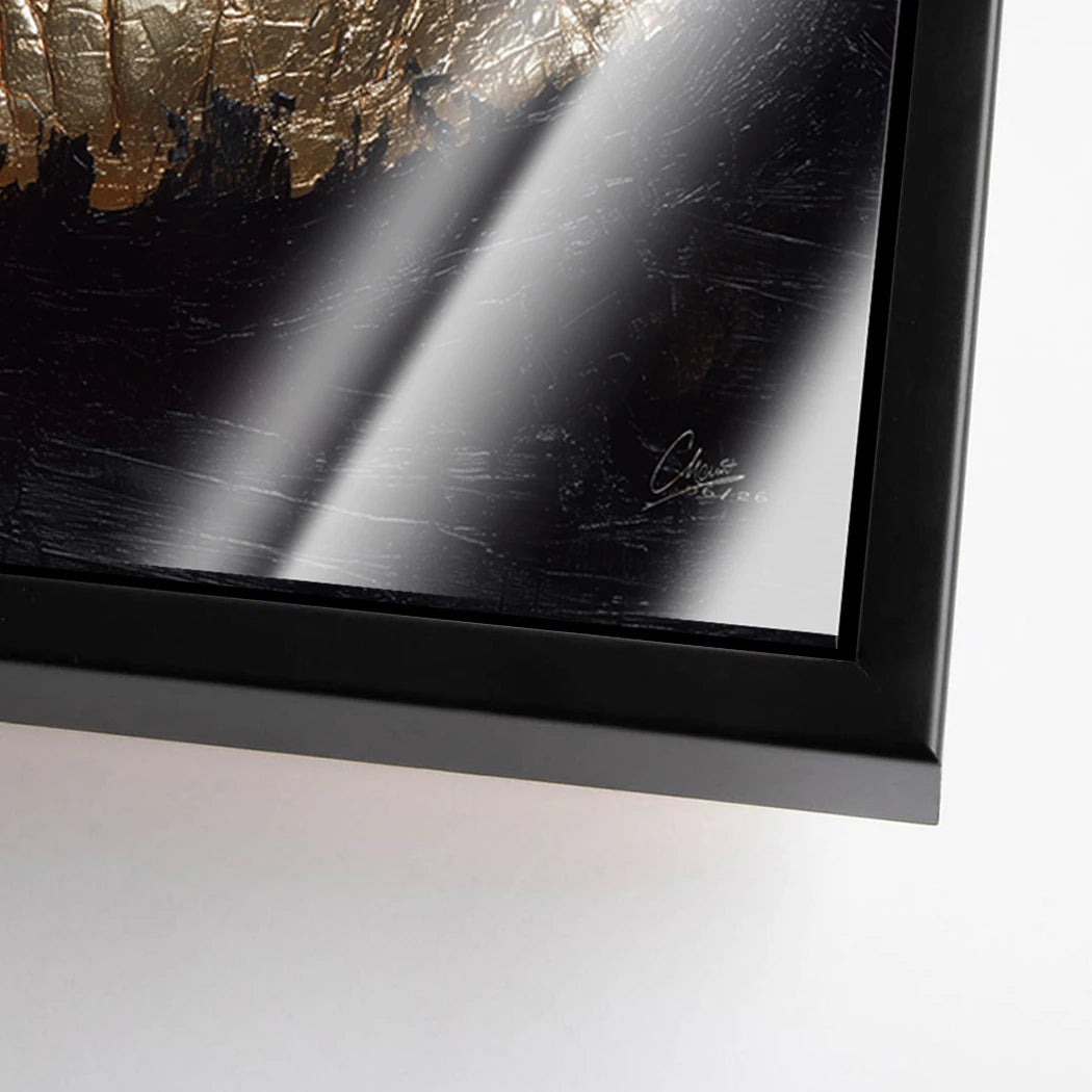 Goldene Lippen Acrylglasbild