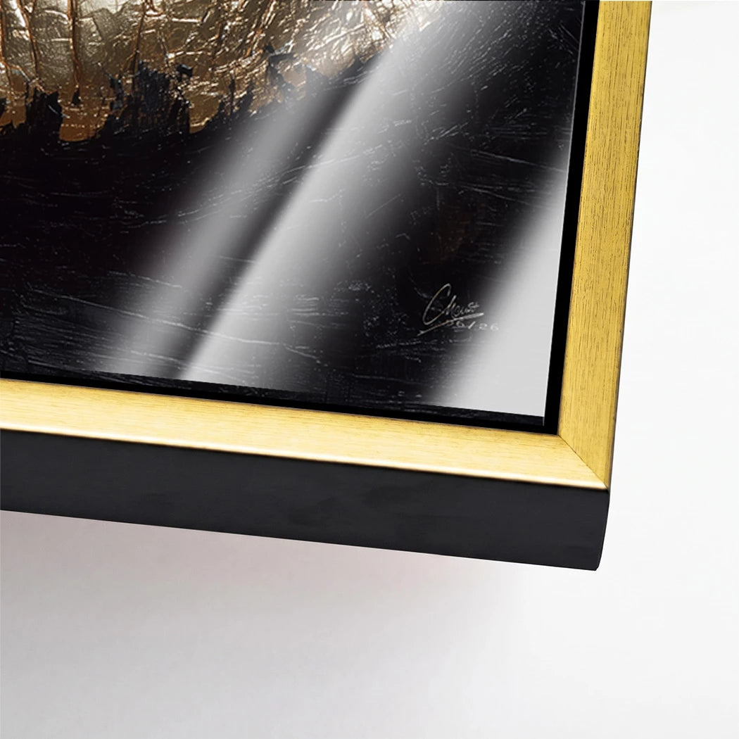 Goldene Lippen Acrylglasbild