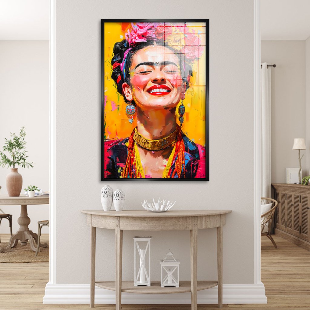 Frida Kahlo Lacht Acrylglas Bild INGALERIE