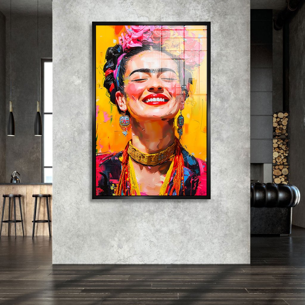 Frida Kahlo Lacht Acrylglas Bild INGALERIE