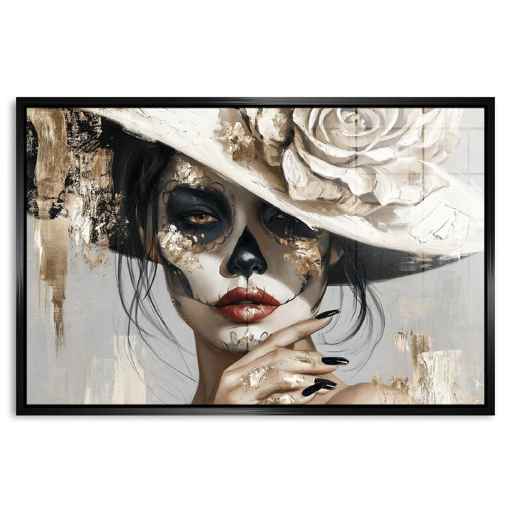 La Catrina Golden Rose Acrylglasbild