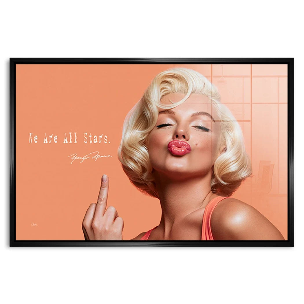 Marilyn Monroe Star Kiss Acrylglasbild