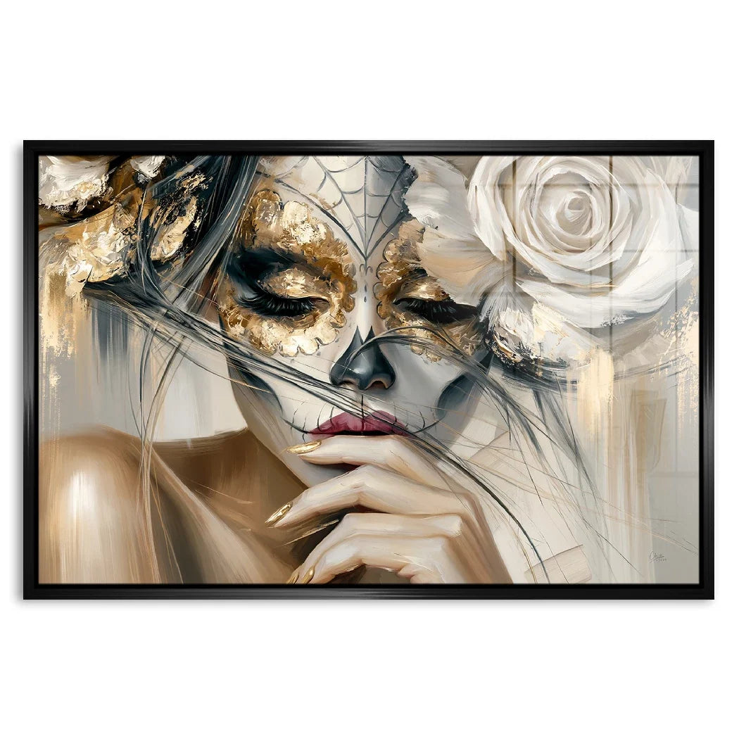 La Catrina Golden Silence Acrylglasbild