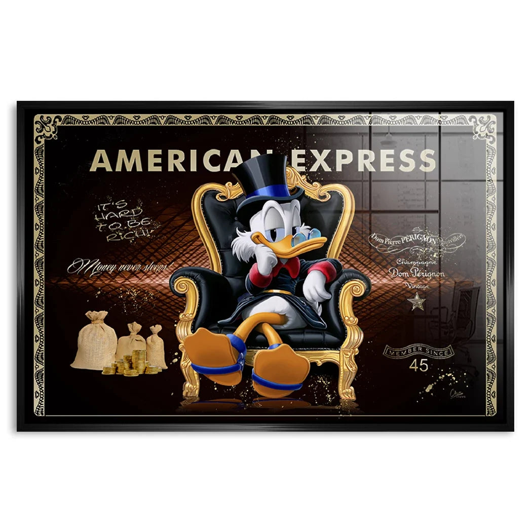 Dagobert Duck Goldrausch Acrylglasbild