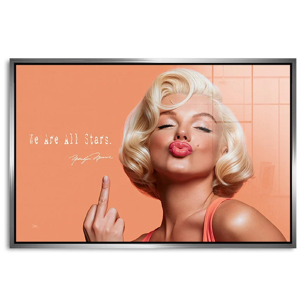 Marilyn Monroe Star Kiss Acrylglasbild