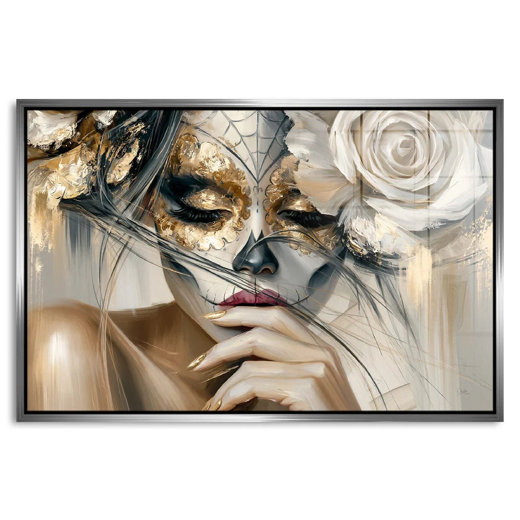 La Catrina Golden Silence Acrylglasbild