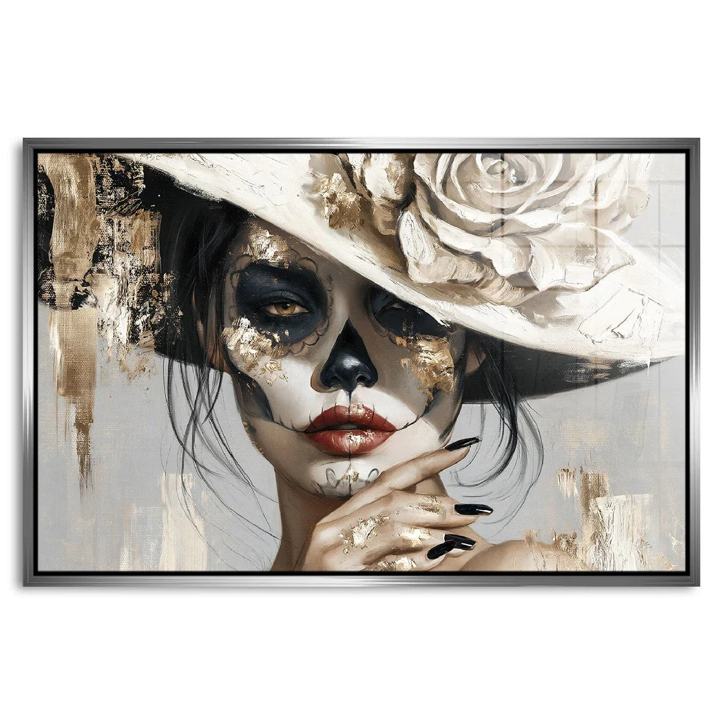 La Catrina Golden Rose Acrylglasbild