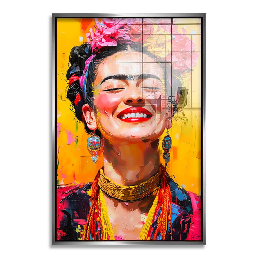 Frida Kahlo Lacht Acrylglas Bild INGALERIE