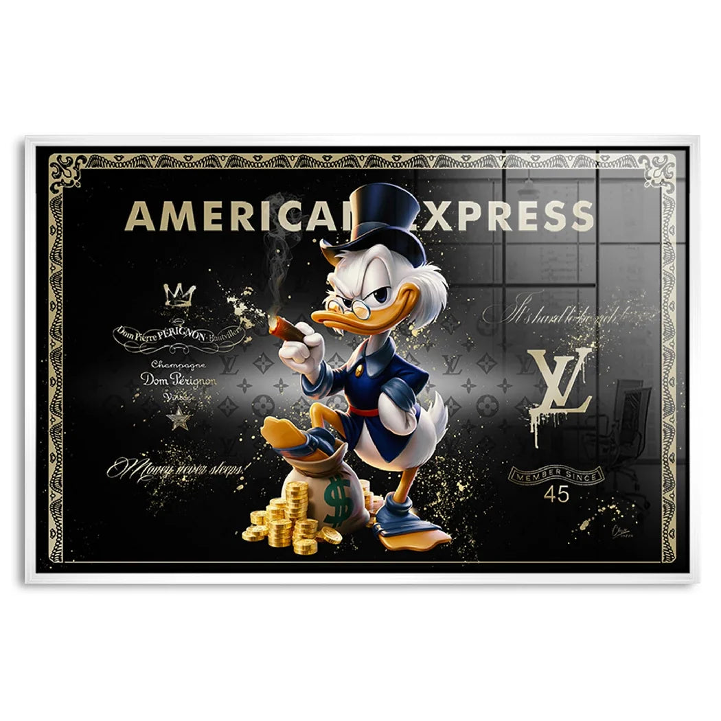Dagobert Duck Black Amex Acrylglasbild